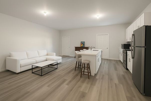Interior, Kitchen, Living room, Wood Texture Flooring