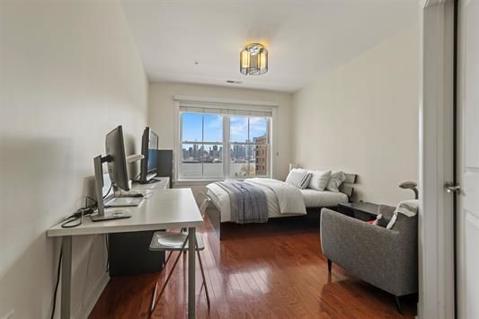 Bedroom, Home Office, Interior, Recessed Lighting, Wood Texture Flooring
