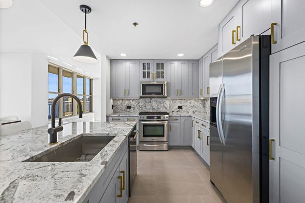 Interior, Kitchen, Pendant Lights, Recessed Lighting, Stainless Steel Appliances