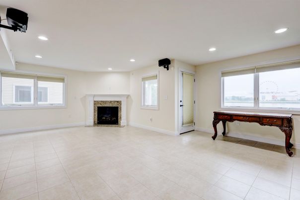 Empty room, Fireplace, Interior, Recessed Lighting