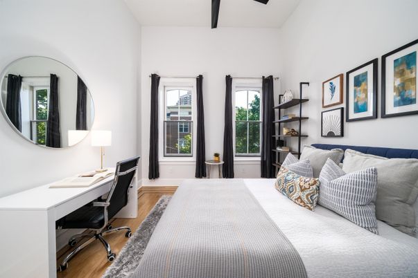 Bedroom, Home Office, Interior, Wood Texture Flooring