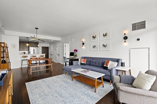Dining room, Interior, Kitchen, Living room, Pendant Lights, Recessed Lighting, Wood Texture Flooring