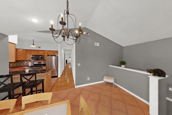 Chandelier, Interior, Kitchen, Pendant Lights, Recessed Lighting, Stainless Steel Appliances