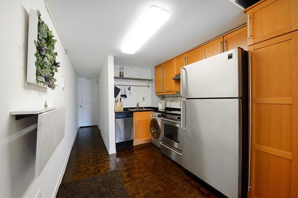 Interior, Kitchen, Stainless Steel Appliances, Wood Texture Flooring