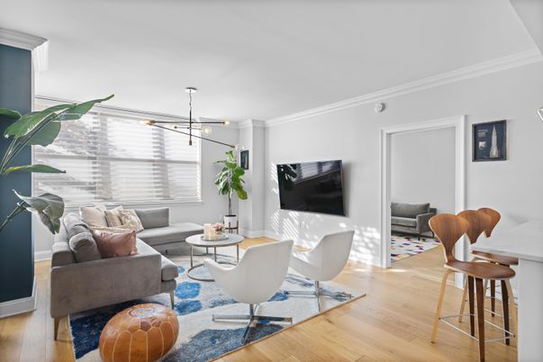 Dining room, Interior, Living room, Pendant Lights, Wood Texture Flooring