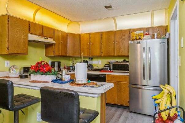 Interior, Kitchen, Wood Texture Flooring