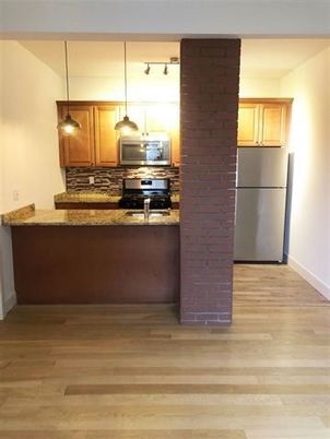 Interior, Kitchen, Pendant Lights, Stainless Steel Appliances, Wood Texture Flooring