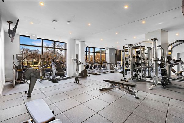 Fitness Equipment, Gym, Interior, Recessed Lighting