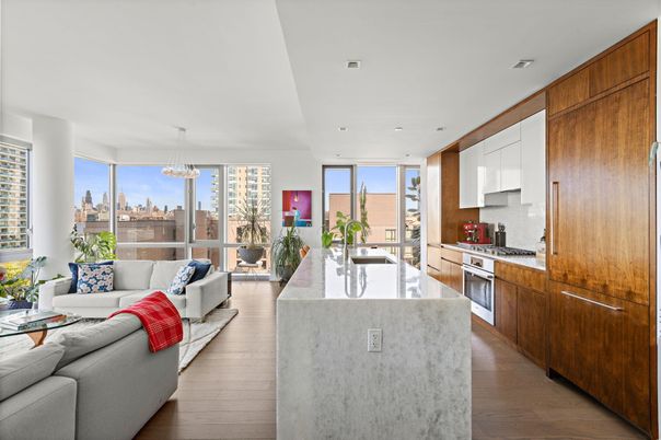 Interior, Kitchen, Living room, Pendant Lights, Recessed Lighting, Wood Texture Flooring