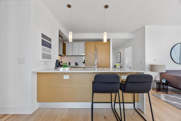 Interior, Kitchen, Pendant Lights, Wood Texture Flooring
