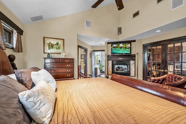 Bedroom, Fireplace, Interior, Recessed Lighting