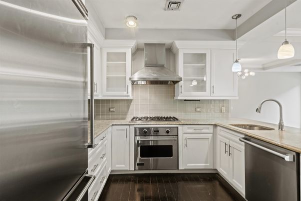 Interior, Kitchen, Pendant Lights, Stainless Steel Appliances, Wood Texture Flooring