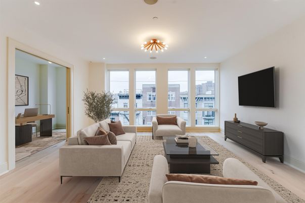 Interior, Living room, Recessed Lighting, Water, Wood Texture Flooring