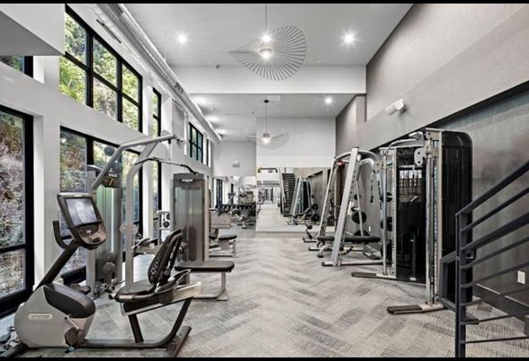 Fitness Equipment, Gym, Interior, Pendant Lights, Recessed Lighting