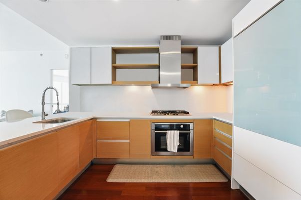 Interior, Kitchen, Stainless Steel Appliances, Wood Texture Flooring