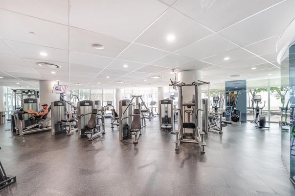 Fitness Equipment, Gym, Interior, Recessed Lighting