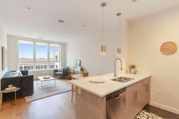 Interior, Kitchen, Living room, Pendant Lights, Recessed Lighting, Wood Texture Flooring