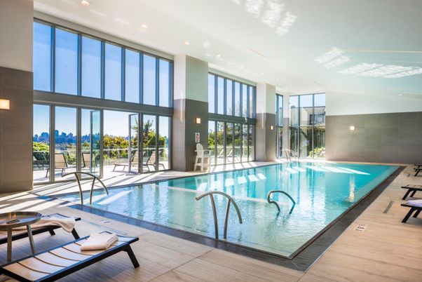 Interior, Pool, Recessed Lighting, Wood Texture Flooring