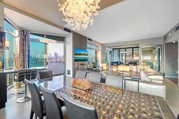 Chandelier, Dining room, Interior, Living room, Water, Wood Texture Flooring