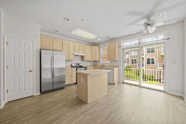 Interior, Kitchen, Recessed Lighting, Wood Texture Flooring