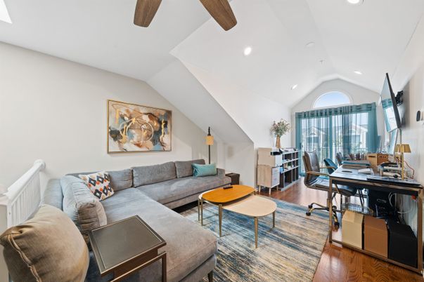 Home Office, Interior, Living room, Recessed Lighting, Wood Texture Flooring
