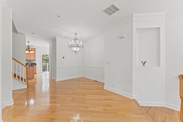 Chandelier, Empty room, Interior, Wood Texture Flooring