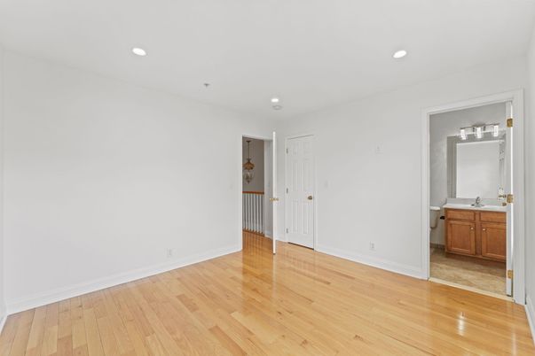 Bathroom, Empty room, Interior, Recessed Lighting, Wood Texture Flooring