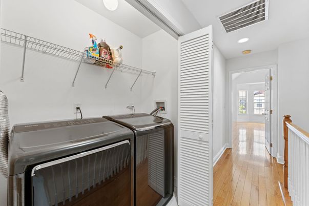 Interior, Recessed Lighting, Utility Closets, Washer, Wood Texture Flooring