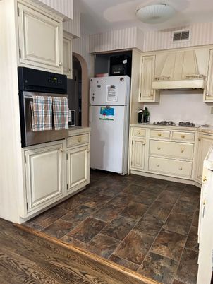 Interior, Kitchen, Wood Texture Flooring