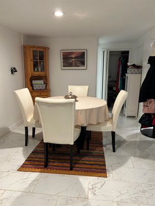 Dining room, Interior, Marble, Recessed Lighting