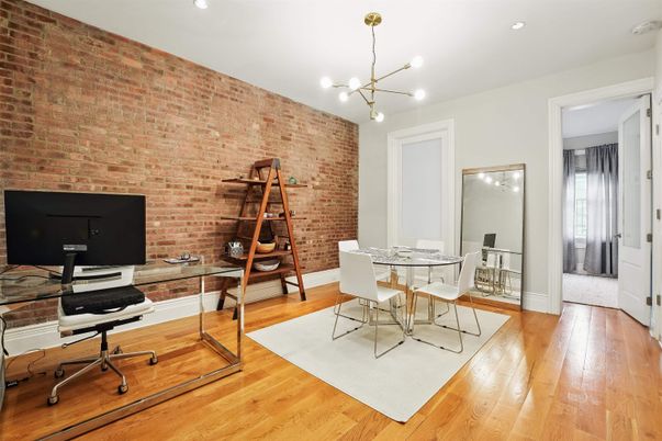 Home Office, Interior, Pendant Lights, Recessed Lighting, Stone Walls, Wood Texture Flooring