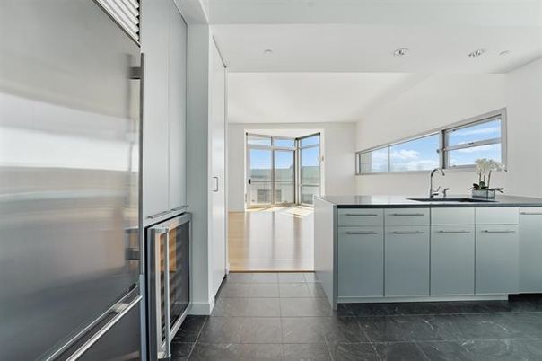 Interior, Kitchen, Recessed Lighting, Stainless Steel Appliances, Water