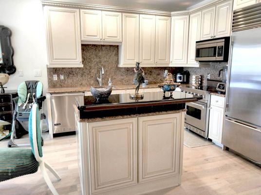 Interior, Kitchen, Stainless Steel Appliances, Wood Texture Flooring