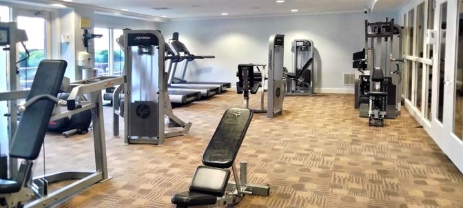 Fitness Equipment, Gym, Interior, Recessed Lighting