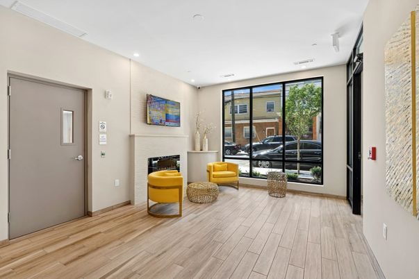 Fireplace, Interior, Recessed Lighting, Wood Texture Flooring