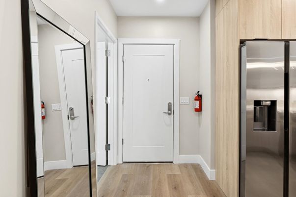 Interior, Recessed Lighting, Stainless Steel Appliances, Wood Texture Flooring