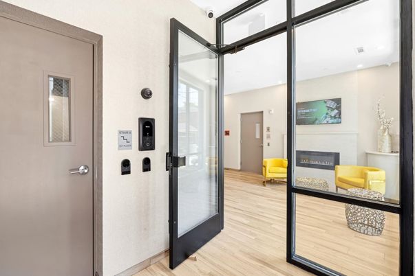 Elevator, Fireplace, Interior, Recessed Lighting, Wood Texture Flooring