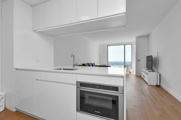 Interior, Kitchen, Stainless Steel Appliances, Water, Wood Texture Flooring