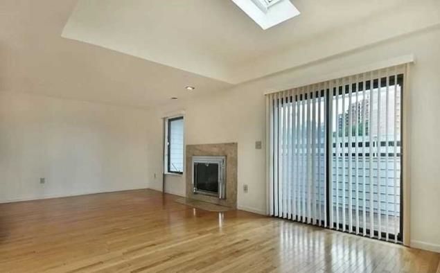 Empty room, Fireplace, Interior, Recessed Lighting, Wood Texture Flooring
