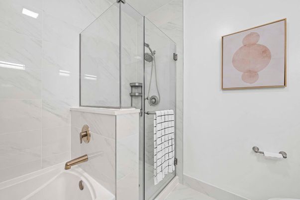 Bathroom, Glass Shower, Interior, Marble, Marble Walls