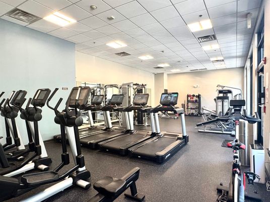 Fitness Equipment, Gym, Interior, Recessed Lighting