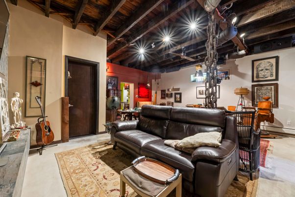 Interior, Living room, Recessed Lighting, Wooden Beams, Wooden Ceilings
