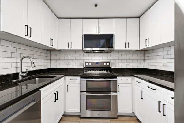 Interior, Kitchen, Stainless Steel Appliances, Wood Texture Flooring