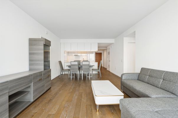 Dining room, Interior, Kitchen, Living room, Pendant Lights, Wood Texture Flooring