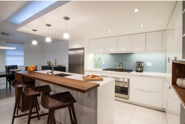 Interior, Kitchen, Pendant Lights, Recessed Lighting, Stainless Steel Appliances
