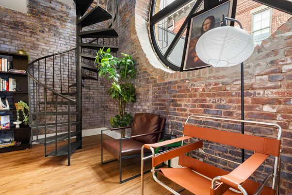 Interior, Stone Walls, Wood Texture Flooring