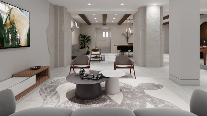 Dining room, Interior, Living room, Pendant Lights, Recessed Lighting