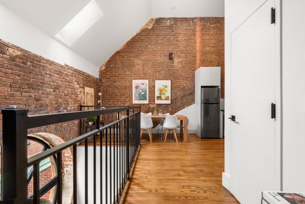 Home Office, Interior, Stone Walls, Wood Texture Flooring