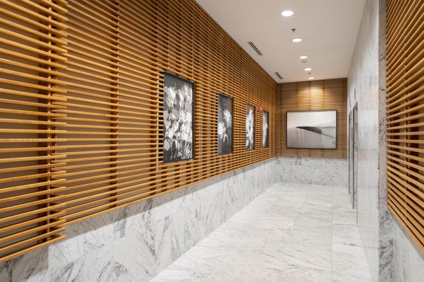 Interior, Marble, Recessed Lighting, Wooden Walls
