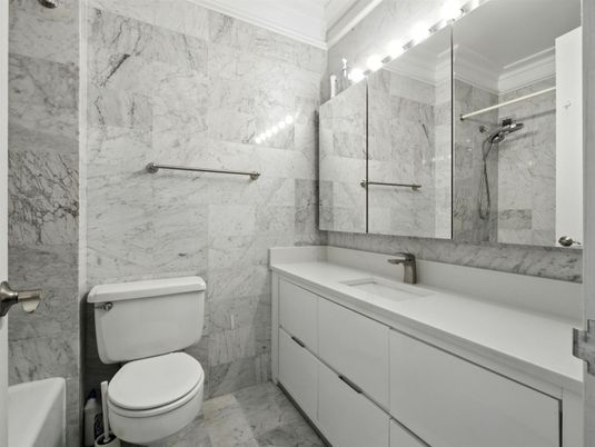 Bathroom, Glass Shower, Interior, Marble Walls